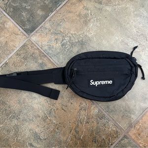 Unisex Supreme Black Waist Bag, Fanny Pack